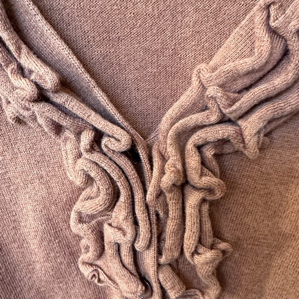 Talbots Ruffled Orange Cardigan - Picture 3 of 4